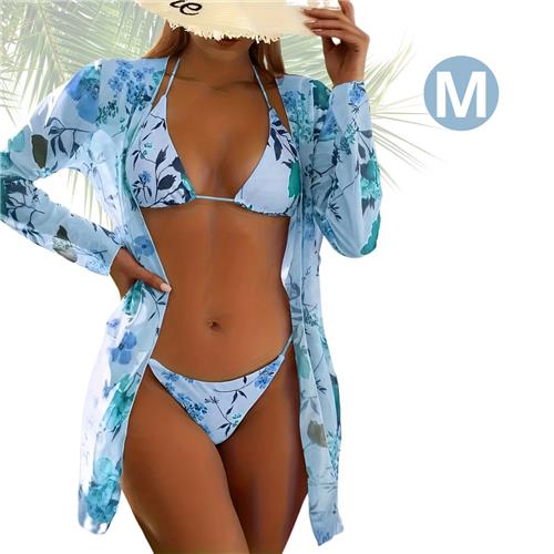 Livano Bikini Dames - Meisjes Bikini - Badpak - Push Up - Vrouwen Badkleding - Zwemmen - Sexy Set - Top & Broekje - Hemelsblauw - Maat M