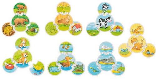 Goki Houten Puzzel Spel Dieren, 28dlg.