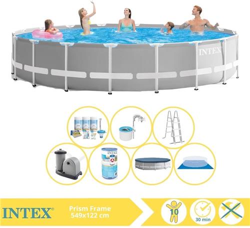 Intex Prism Frame Zwembad - Opzetzwembad - 549x122 cm - Inclusief Onderhoudspakket, Filter en Skimmer