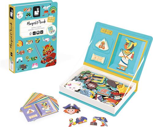 Janod - Magnetibook Geschiedenis - Magneetboek Speelset Inclusief 60 Magneten En 12 Voorbeeldkaarten - Geschikt vanaf 3 Jaar