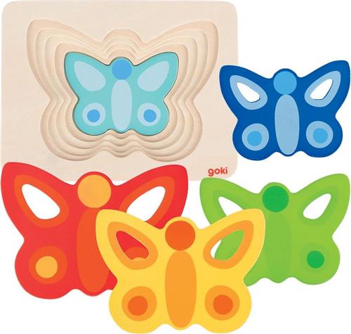 Goki Lagenpuzzel Vlinder, 5 Lagen