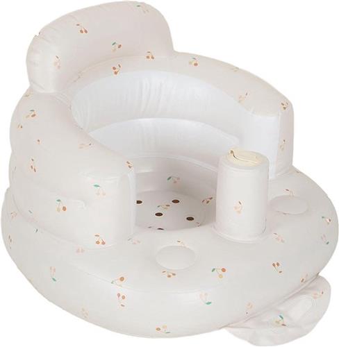 Opblaasbare Babystoel - Baby's van 3-36 Maanden - Ingebouwde Luchtpomp - Babyrugsteunbank - Peuterstoel - Thuis Spelen Dineren Baden Reizen - Medium Chassis Kersenprint