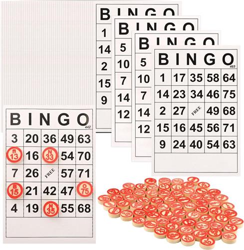 Klassieke Bingo-kaarten voor Groepsspellen - Set van 24 Bingo Cijferkaarten - Familieplezier en Entertainment met Bingo Spelset