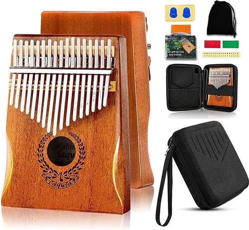 Kalimba Duimpiano met 17 Tanden - Draagbaar Muziekinstrument voor Ontspanning en Plezier - Professioneel Thumb Piano - Handgemaakt van Hoogwaardig Hout - Inclusief Beschermhoes voor Veilige Opberging - Melodieus en Compact Design