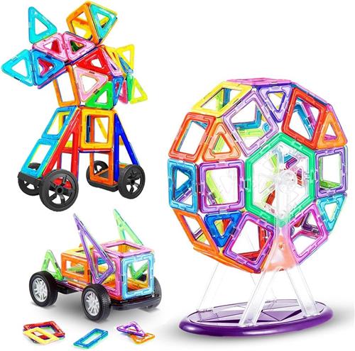 Magnetische Bouwblokken Set van 116 Stuks  Educatief Speelgoed voor Kinderen vanaf 3 Jaar  Creatieve Magneten Speelset  STEM Bouwspeelgoed  Cadeau voor Verjaardag, Kerst en Feestdagen