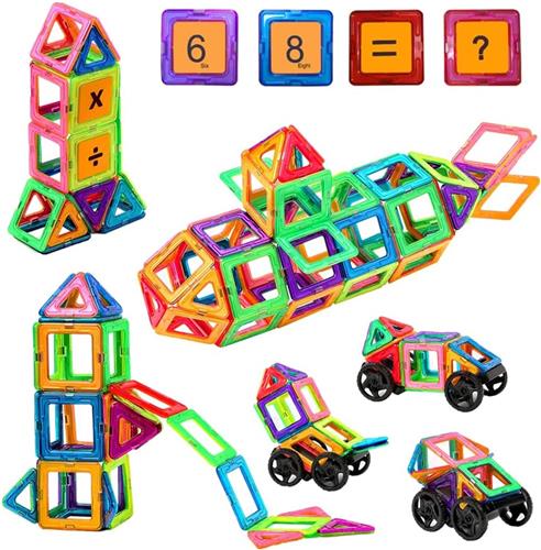 Magnetisch Speelgoed Bouwset met 68 Stuks - Magnetische Bouwblokken voor Kinderen - Educatief Montessori Speelgoed - Kleurrijke Magneten - Creatief STEM Speelgoed - 3D Constructie Blokken - Cadeau voor Jongens en Meisjes