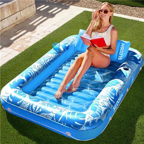 Opblaasbaar Zonnebed met Kussen  178x118 cm  4-in-1 Zwemmatras voor Volwassenen  Opblaasbare Lounger voor Zwembad en Strand  Drijvend Ligbed  Waterbed  Ballenbak voor Kinderen