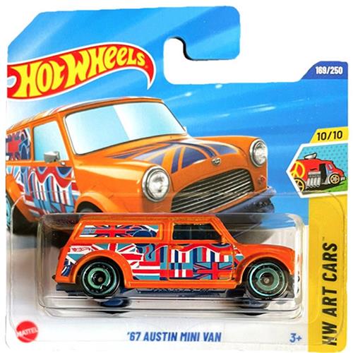 HOT WHEELS '67 AUSTIN MINI VAN ORANGE ART COLOR169/250 HW ART CARS 10/10