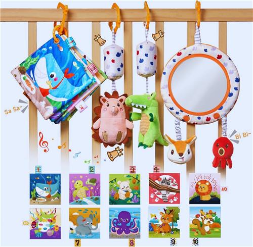 Autozitje Speelgoed Voor Baby's 0-6 Maanden: Rammelaar - Mobiel Spiegel - Crinkle & Piepende Speeltjes Voor Meisjes En Jongens  Perfecte Geschenken Voor Pasgeborenen