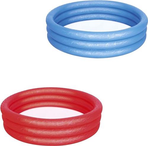 Peuter zwembad met glijbaan - Splash and Play Three Ring Play Paddling Pool - Multi-Colour 1.22 m x 25 cm, Bestway 51025-17 - voor kinderen vanaf 3 jaar Peuter zwembad met glijbaan