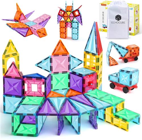Magnetische Bouwblokken Set van 100 Stuks  Educatief Speelgoed  Constructie Speelgoed voor Kinderen  Creatief Bouwspeelgoed  Magneten Blokken  Cadeau voor Jongens en Meisjes vanaf 3 Jaar  Kerst of Verjaardag