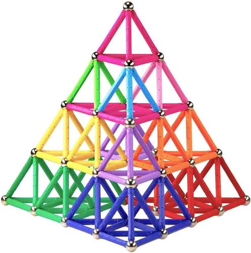 Magnetische Staven en Bouwblokken Set  161-delig Educatief Magnetisch Speelgoed  3D Puzzel Constructiespeelgoed  STEM Speelset  Magnetisch Stapelspeelgoed  Niet-giftig  Inclusief Opbergzak  Bouwspeelgoed vanaf 3 Jaar