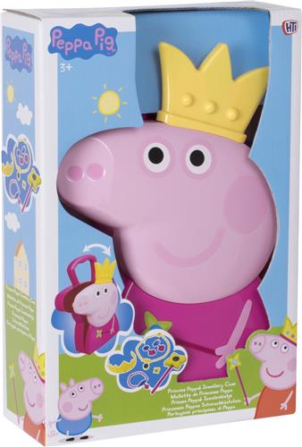 Peppa Pig Juwelendoos met Ring en Ketting  Sieraden speelgoed met Toverstok en Kroon  Cadeau voor Kinderen  Sieradendoos met Armband en Oorbellen  Geschenk voor Pasen  Vanaf 3 jaar