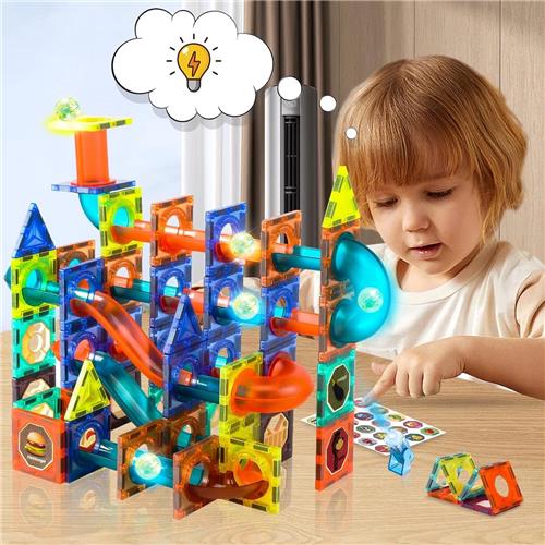 Magnetisch Constructiespeelgoed 110-delig - Magnetische Bouwstenen Speelgoed Set - STEM Educatief Speelgoed - 3D Magnetische Tegels - Bouwblokken Kinderen - Cadeau voor Jongens en Meisjes 3-12 Jaar