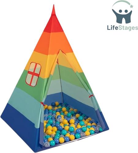 LifeStages - Tipi Tent Kinderen - Tipi Speeltent - Wigwam Speeltent - Stevig