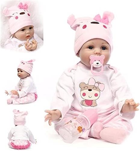 Reborn Babypop Baby 22 inch 55cm Reborn Dolls Zachte Siliconen Vinyl Magnetische Mond Levensechte Meisje Speelgoed