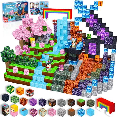 Magnetische Bouwblokken Set 150-delig  Mystiek Bos Kasteel  Montessori Educatief Speelgoed  STEM Bouwset voor Kinderen vanaf 3 Jaar  Magnetisch Constructiespeelgoed  Paas- & Verjaardagscadeau  Voor Jongens en Meisjes
