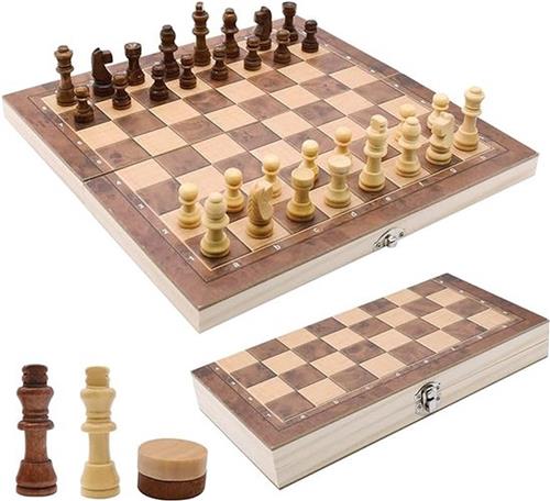 Schaakset - Schaakset Opklapbaar 3 In 1  Chess Set Met Schaakstukken  100% Tevredenheidsgarantie  29*29 - Complete Set