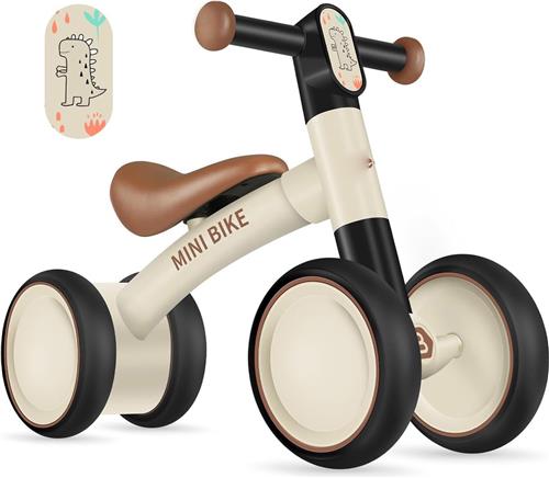 Balancefiets voor Kinderen vanaf 1 Jaar - Loopfiets voor Baby's 10-24 Maanden - Balansfiets zonder Pedalen met 4 Wielen - Geschikt voor Jongens en Meisjes - Eerste Fiets voor Peuters - Perfect Cadeau voor 1e Verjaardag