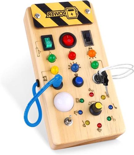 Busy Board LED lichtschakelaar- Montessori activiteitenbord voor 1-3 jarigen Baby sensorisch bord