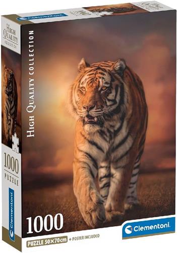 Clementoni Tiger Legpuzzel - Tijger Puzzel - Dieren Puzzel 1000 stukjes - 70x50 cm - Voor Volwassenen en Kinderen vanaf 14 jaar