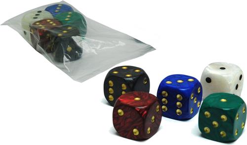 Hot games Dobbelsteen 1 stuks marmer 36mm