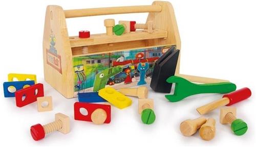 Small foot Houten gereedschapskist ridder roest