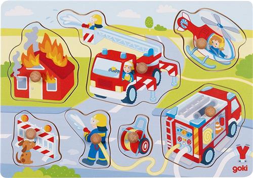 Goki Firefighters in action, lift-out puzzle 30 x 21 x 2