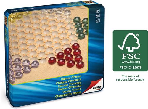 Cayro - Chinese Checkers - In Metalen Opbergbox - 2 Spelers - Geschikt vanaf 8 Jaar
