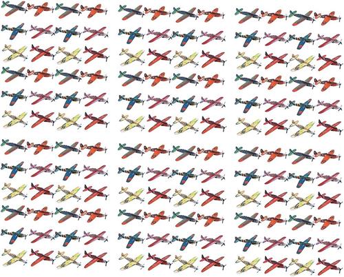 relaxdays 144 x foam vliegtuig - speelgoedvliegtuig - uitdeelcadeautje - zweefvliegtuig