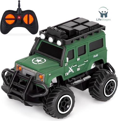 LifeStages - Kinderspeelgoed 2 Jaar - Autospeelgoed - Politieauto met Afstandsbediening - Groen