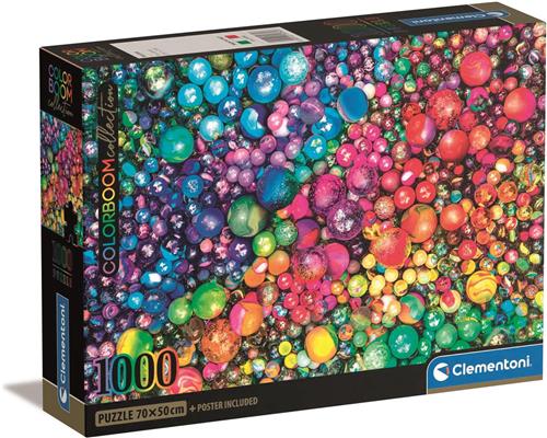 Clementoni Legpuzzel - Colorboom Collection Marbles - Knikker Puzzel - 1000 stukjes - 70x50 cm - Voor Volwassenen en Kinderen vanaf 14 jaar