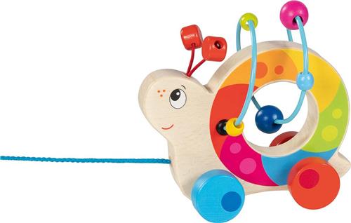 Goki Pull along animal with bead maze snail 14 x 6