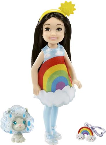 Barbie Club Chelsea - Meisje met Regenboog Jurkje - 15 cm - Minipop