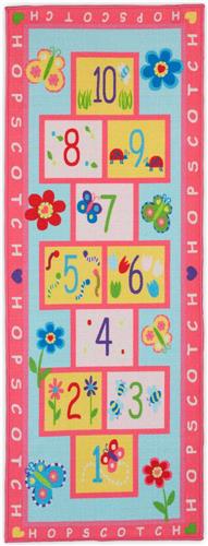 Relaxdays speelkleed hinkelbaan - kindervloerkleed 179 x 67 cm - speeltapijt - hinkelspel