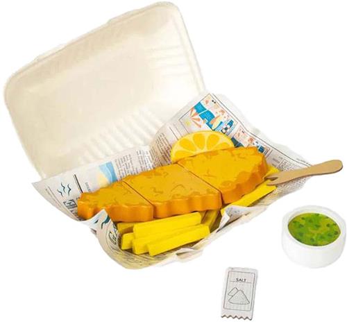 Bigjigs Houten Vis en Friet Speelset, 26dlg.