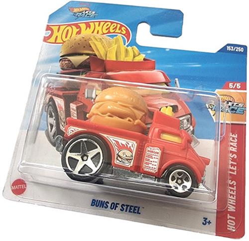 HOT WHEELS BUNS OF STEEL RED NETFLIX 153/250 HW LET'S RACE 5/5 SHORT CART 1:64