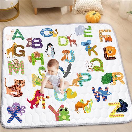 Boraboi ® Kleurrijke Educatieve Speelmat voor Baby's en Kinderen  Opvouwbaar en Veilig, 127 x 127 cm