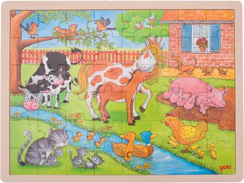 Goki Houten Legpuzzel - Op de Boerderij, 48st.