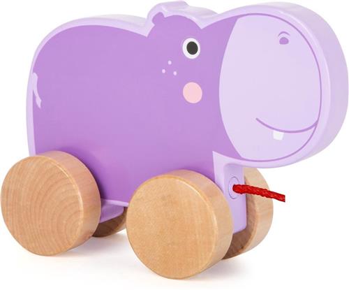 Small Foot Houten Trekdier Nijlpaard 15 Cm Paars
