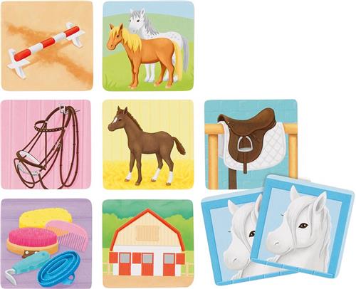 Memo spel: MANEGE 5x5cm, 16-delig, hout, 3+