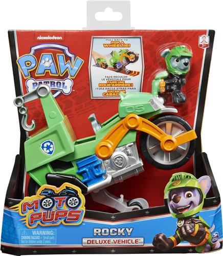 PAW Patrol Moto Pups - Rocky - Terugtrekmotor - Speelgoedauto