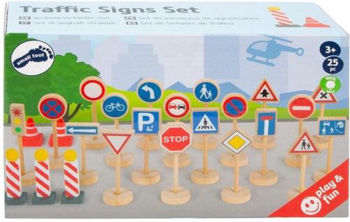 Small Foot - Houten Mini Verkeersbordenset, 25dlg.