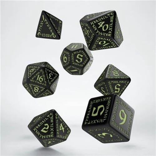Polydice Set Q-Workshop Runic Black & Glow in the Dark