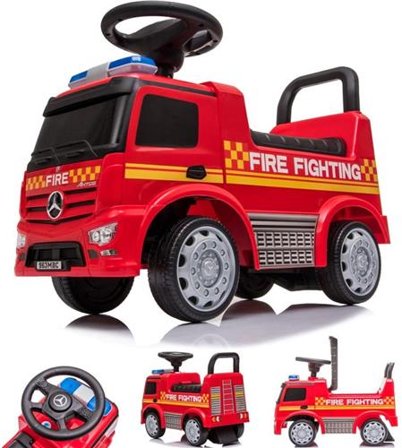 Loopauto vanaf 1 jaar Brandweer, kinderauto Brandweer, opbergruimte onder de stoelen, wielen en zitting van kunststof