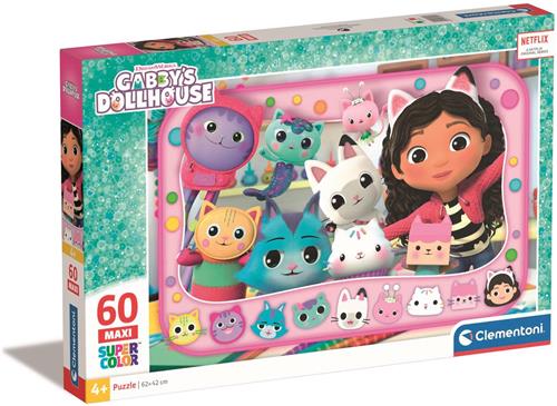 Clementoni Supercolor  Gabbys Poppenhuis  Legpuzzel voor Kinderen  60 stukjes  62 x 42 cm Kinderpuzzels 4+ Jaar