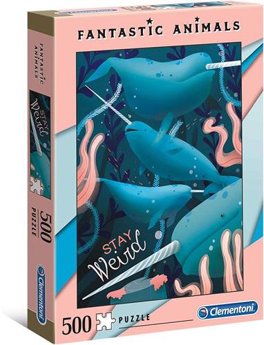 Clementoni Legpuzzel - Fantastic Animals - Narwal - 500 Stukjes, puzzel volwassenen