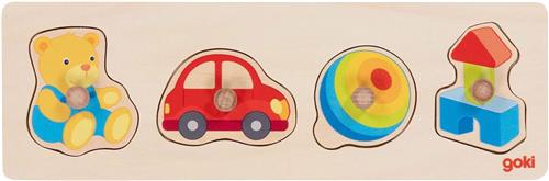Goki Houten Noppenpuzzel Mijn Speelgoed, 4st.