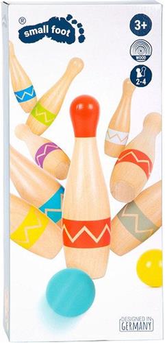 Small Foot - Houten Kegelspel met Zigzag Patroon, 11dlg.