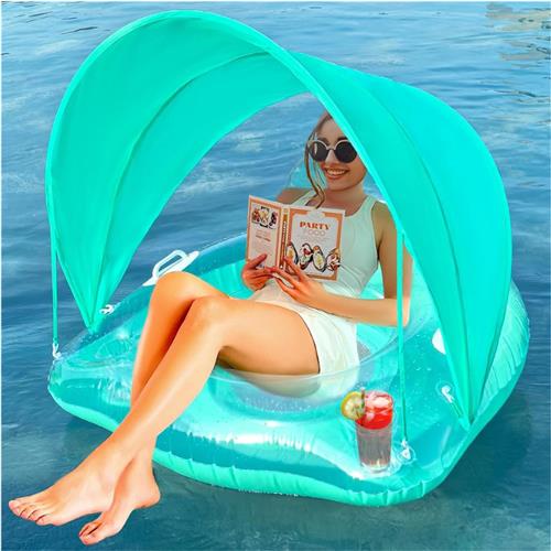 Goodivery® - Luchtbed Zwembad - Opblaasbare Zwemband - Opblaasbare Ligstoel - 105x105cm - Speelgoed Zwembad Voor Volwassenen - Met 2 Bekerhouders Zwembad Drijver